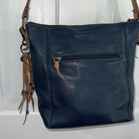 The Sak Handbags - SAK generous pebbled navy leather shoulder bag Outside